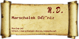 Marschalek Döniz névjegykártya